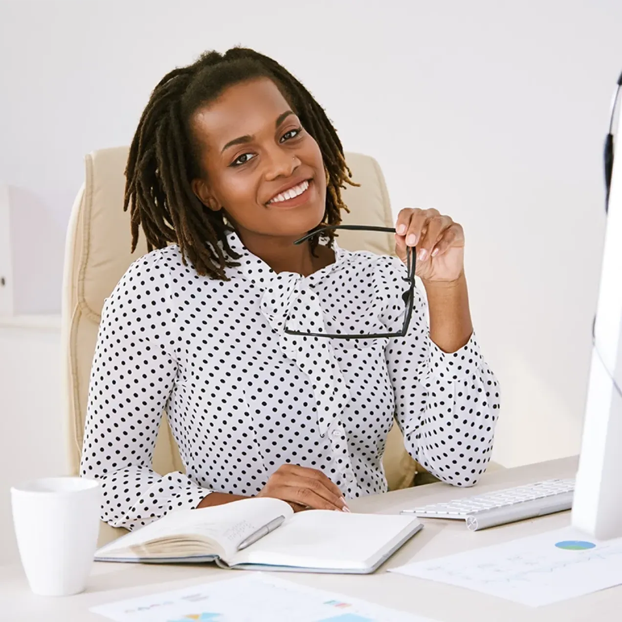 Woman working at desk